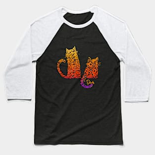 Silhouette Cats Baseball T-Shirt